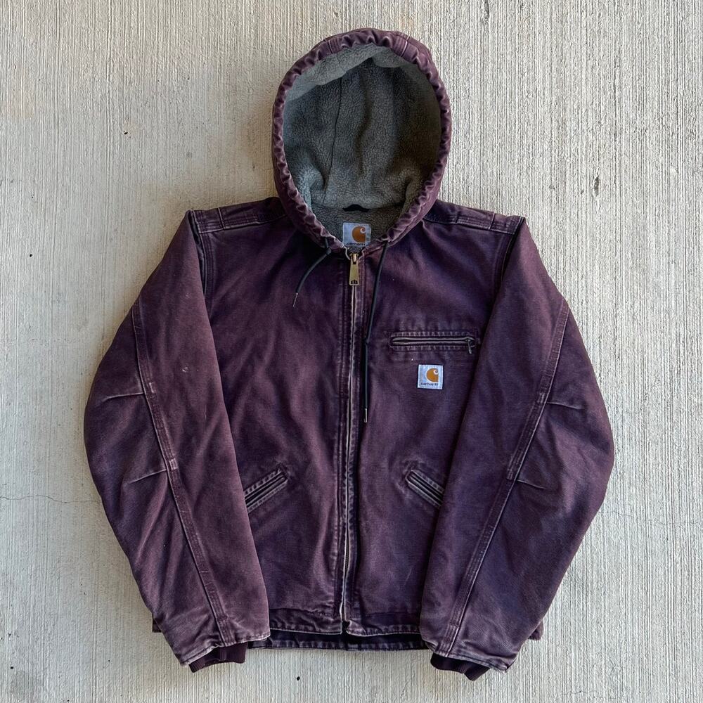 Carhartt WOMENS WJ141 DWN purple hooded work wear jacket
